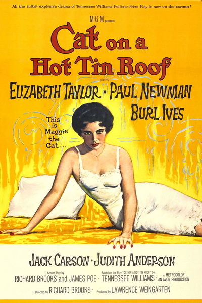 뜨거운 양철지붕 위의 고양이. Cat on a Hot Tin Roof (엘리자베스 테일러, 폴 뉴먼)) 앨범 표지